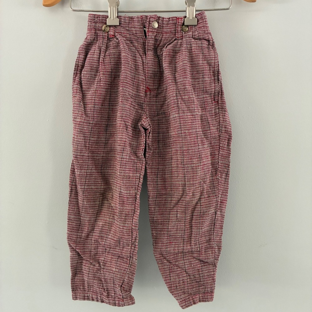 Sahara Club Trousers 4T Checkered Vtg Ramie Cotton Preppy Retro Heritage Style